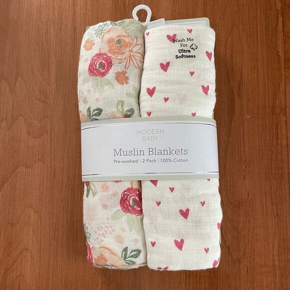 Muslin Blankets - Swaddles 100% cotton 2 pack - Picture 1 of 5